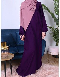 Abaya Manche Elastique - Noir - Microfibre Léger - Jamila