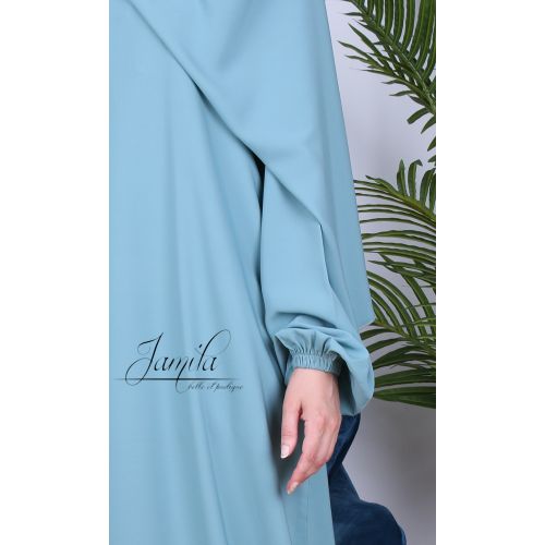 Abaya Manche Elastique - Noir - Microfibre Léger - Jamila