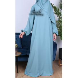 Abaya Manche Elastique - Noir - Microfibre Léger - Jamila