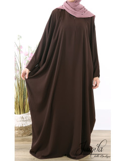 Abaya Papillon - Chocolat - Microfibre Léger - Jamila