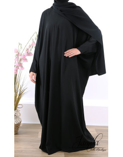 Abaya Papillon - Noir - Microfibre Léger - Jamila