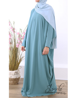 Abaya Papillon - Vert Eau - Microfibre Léger - Jamila