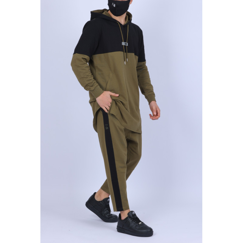 Ensemble K.Rismatik - Sweat Capuche et Saroual- Kaki - N3 - Na3im - NIII - New 2022