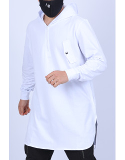 Qamis Court Be.Proud - Sweat Capuche Long Size - Blanc - N3 - Na3im - NIII - New 2022