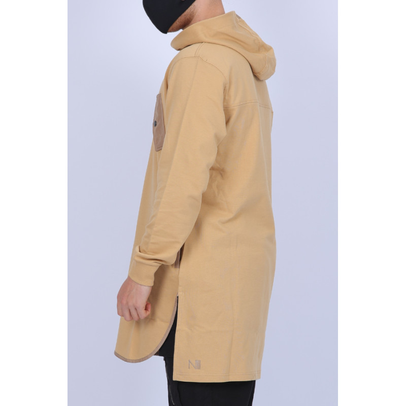 Qamis Court Be.Proud - Sweat Capuche Long Size - Beige - N3 - Na3im - NIII - New 2022