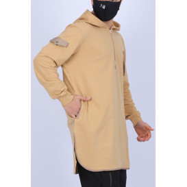 Qamis Court Be.Proud - Sweat Capuche Long Size - Beige - N3 - Na3im - NIII - New 2022