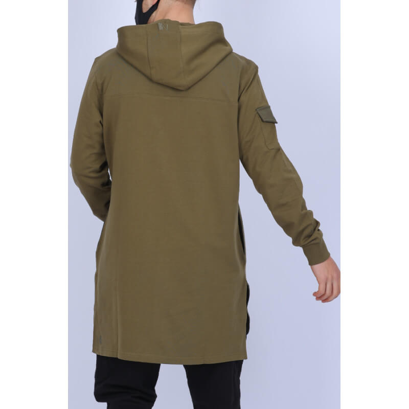 Qamis Court Be.Proud - Sweat Capuche Long Size - Kaki - N3 - Na3im - NIII - New 2022