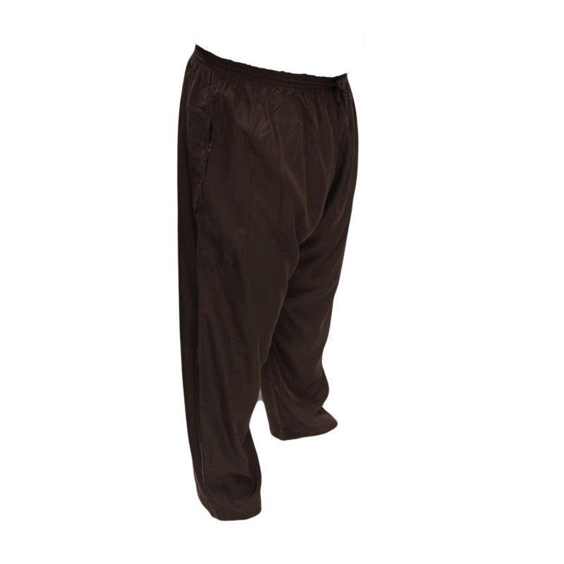 Qamis Pakistanais Marron Chocolat - Col et Boutton au Manche avec Pantalon Coupe Droite - Afaq - 4273 Qamis Pakistanais Marron Chocolat - Col et Boutton au Manche avec Pantalon Coupe Droite - Afaq - 4273