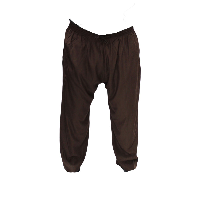 Qamis Pakistanais Marron Chocolat - Col et Boutton au Manche avec Pantalon Coupe Droite - Afaq - 4273 Qamis Pakistanais Marron Chocolat - Col et Boutton au Manche avec Pantalon Coupe Droite - Afaq - 4273