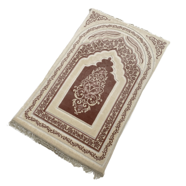 Tapis de Prière Rose - Molletonné - Très Épais 3 cm Épaisseur - Tapis Matelas