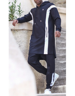 Ensemble Qamis Court + Sarouel - Bleu et Nuit - Qaba'il : Veloce