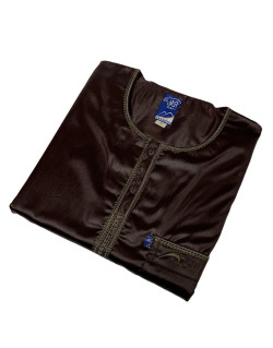 Qamis Saoudien Col Tissu Glac Bleu P trole Style Haramain