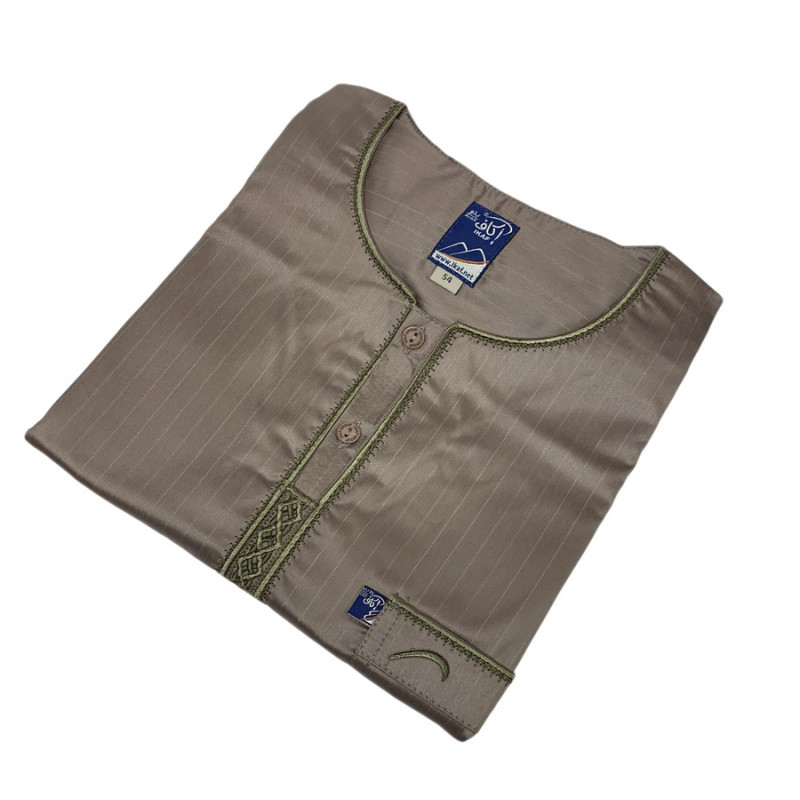 Qamis Saoudien à Col - Tissu Glacé Bleu Ciel - Style Haramain ou Daffah -Afaq