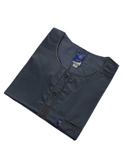 Qamis Ikaf Gris Anthracite Glacé Manche Longue - Arabie Saoudite