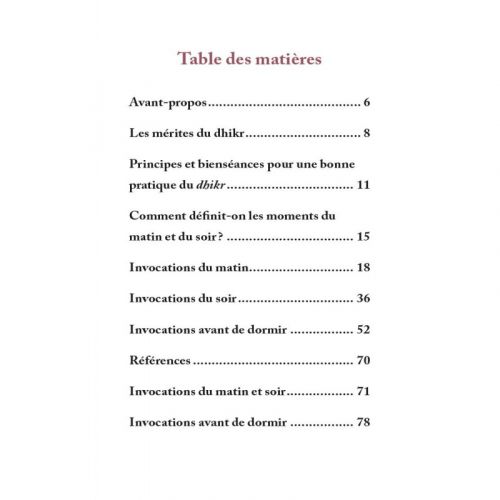 Le Dhikr du Matin et du Soir tiré du Coran et de la Sunna - Sa‘îd al-Qahtânî - Rose Pâle - Edition Al Hadith