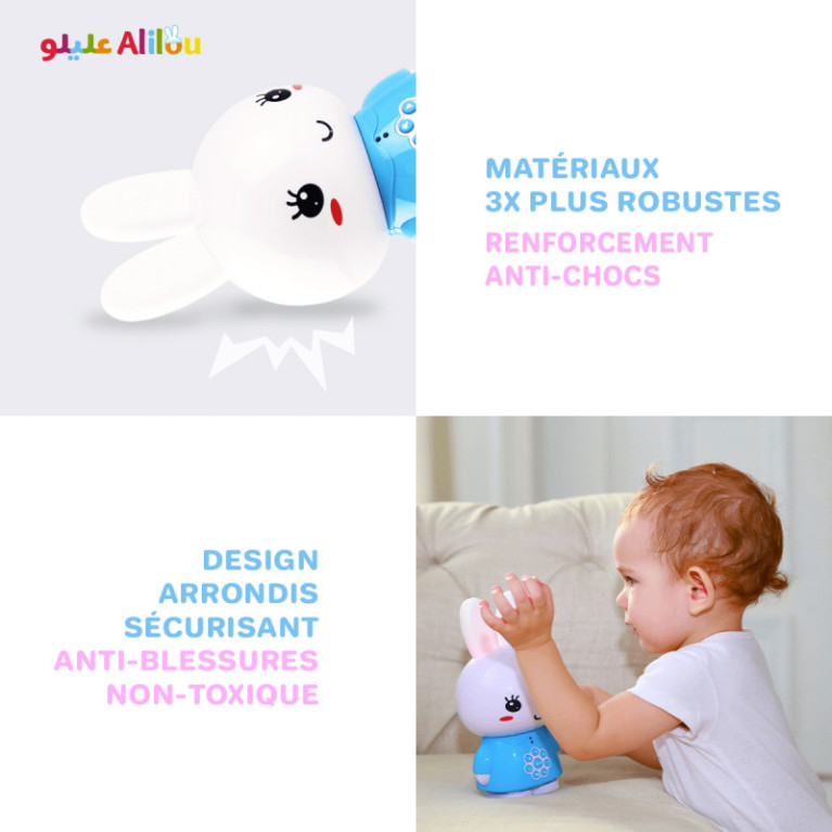 La Petite Lapinou Mouslim Rose : Alilou - Jouet et Veilleuse Ludo-éducatif - Haute Qualité de Son + 80 Minutes d'Audio - Led 7 C