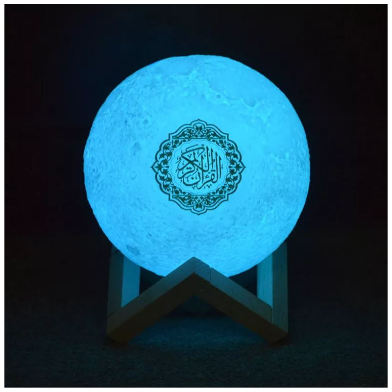 Veilleuse Lune Coranique MP3 - Bluetooth et Télécommande - Moon Lamp Qur'an - Equantu