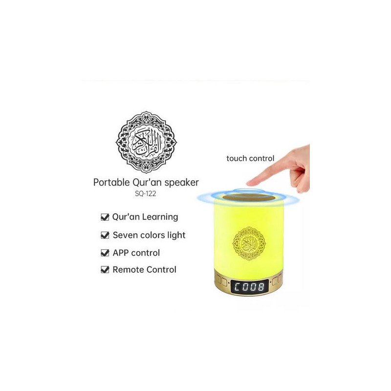 Veilleuse Azan +6000 Cities - Coranique MP3 - Bluetooth et Télécommande - SQ-112 Lamp Qur'an - Equantu