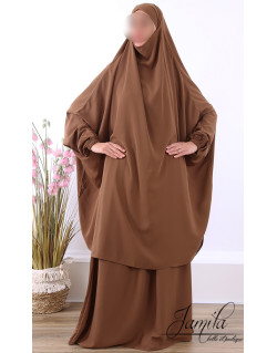 JIlbab 2 Pièces - Cappuccino - Microfibre Léger - Jamila