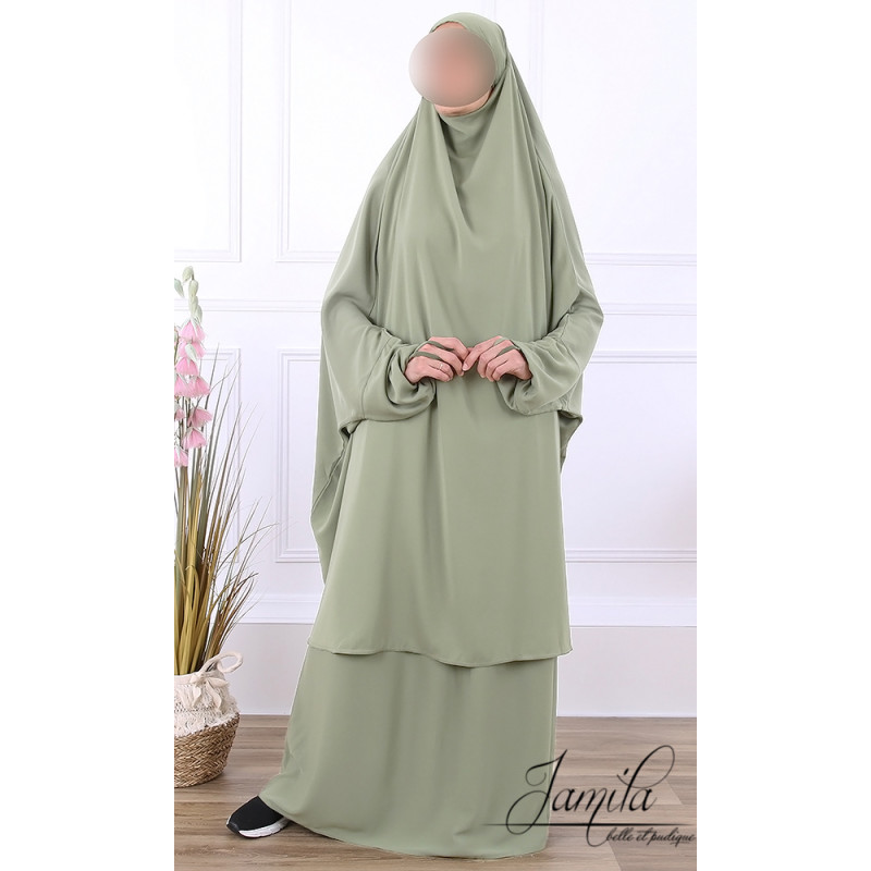 JIlbab 2 Pièces -Rose Nude - Microfibre Léger - Jamila