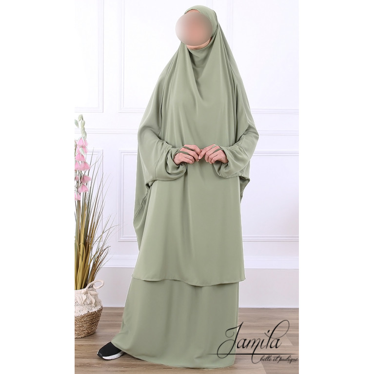 JIlbab 2 Pièces -Rose Nude - Microfibre Léger - Jamila