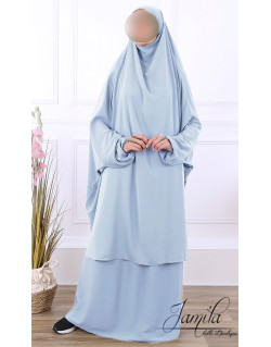 JIlbab 2 Pièces - Bleu Pastel - Microfibre Léger - Jamila