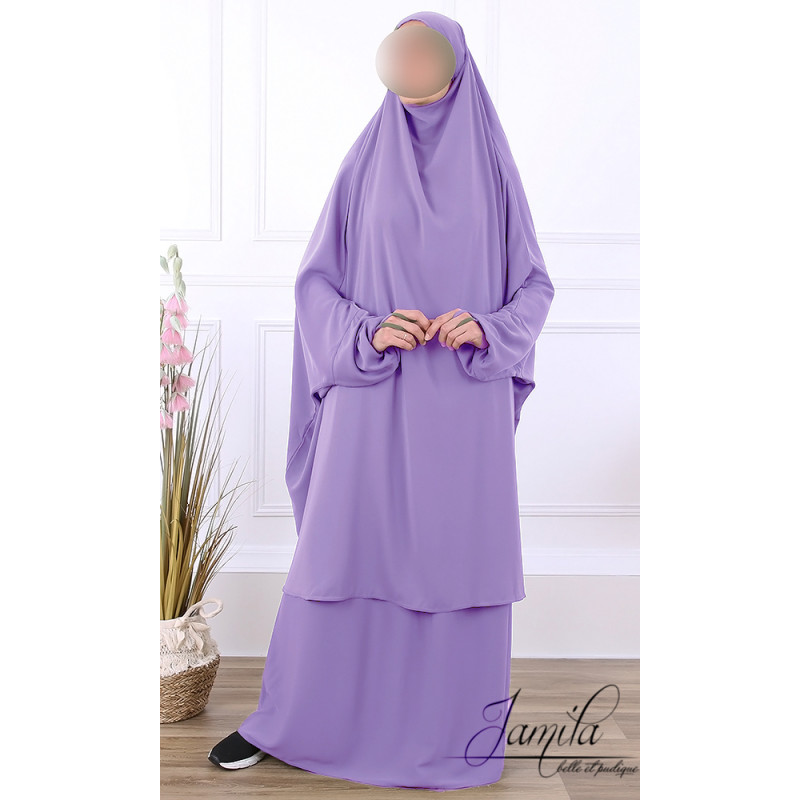 JIlbab 2 Pièces - Lila - Microfibre Léger - Jamila
