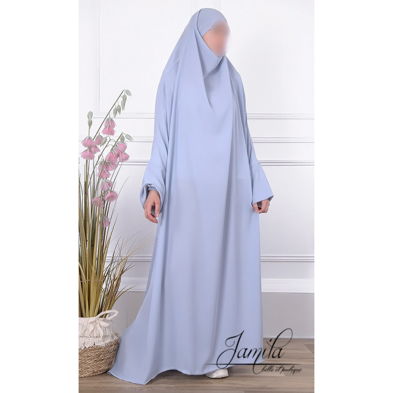 JIlbab 1 Pièce - Bleu Pastel - Microfibre Léger - Jamila