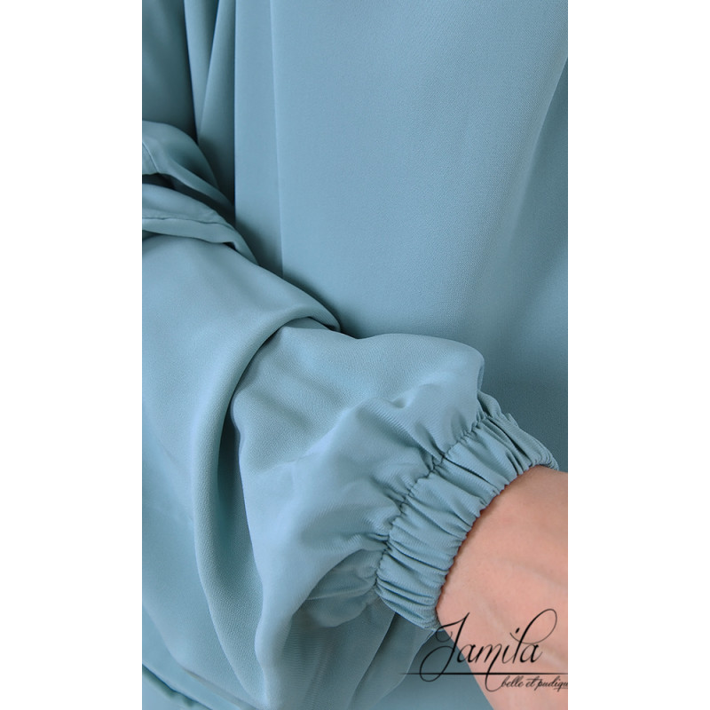 JIlbab 1 Pièce - Bleu Vert - Microfibre Léger - Jamila