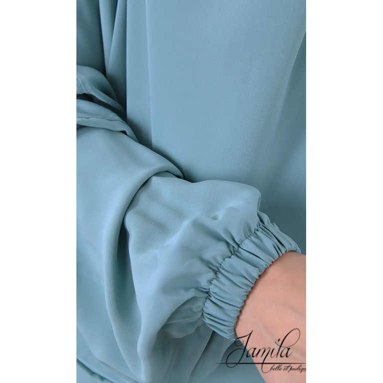 JIlbab 1 Pièce - Bleu Vert - Microfibre Léger - Jamila JIlbab 1 Pièce - Bleu Vert - Microfibre Léger - Jamila