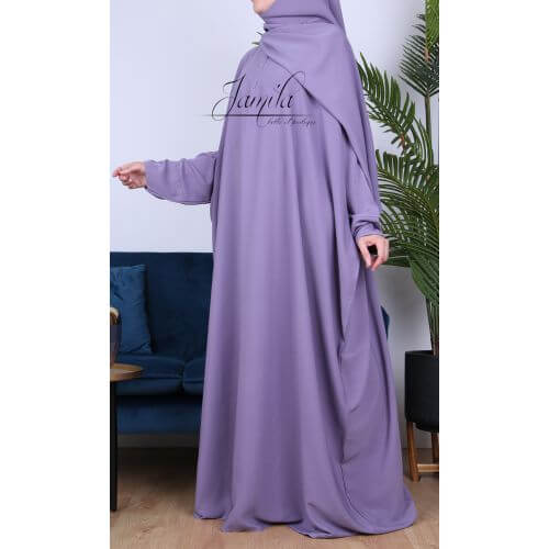 Abaya Papillon - Lila - Microfibre Léger - Jamila