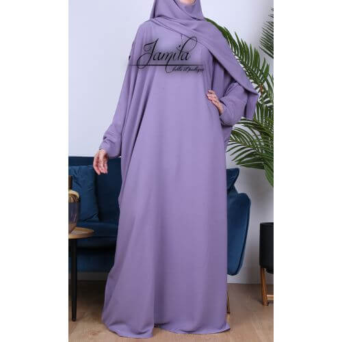 Abaya Papillon - Vert Eau - Microfibre Léger - Jamila