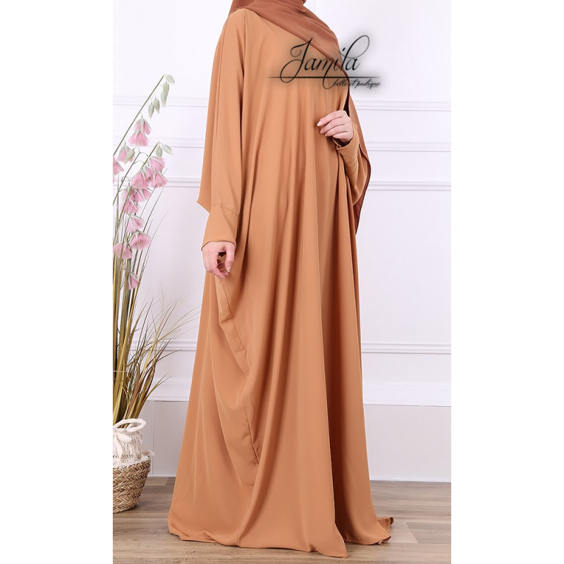 Abaya Papillon - Caramel - Microfibre Léger - Jamila