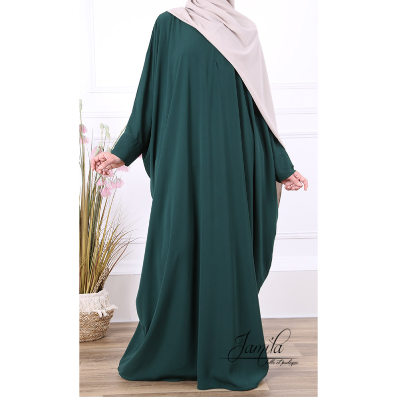 Abaya Papillon - Vert Eau - Microfibre Léger - Jamila