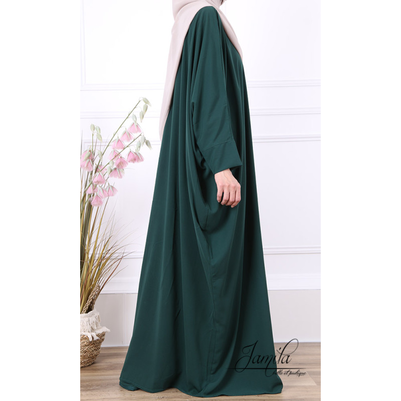 Abaya Papillon - Vert Eau - Microfibre Léger - Jamila