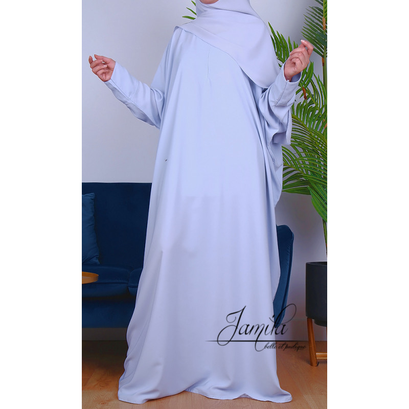 Abaya Papillon - Vert Eau - Microfibre Léger - Jamila