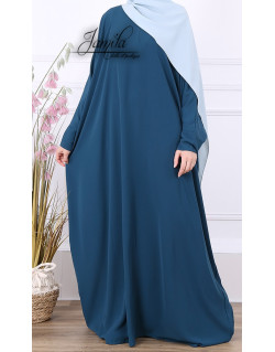 Abaya Papillon - Bleu Canard - Microfibre Léger - Jamila
