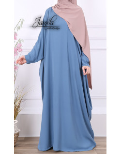 Abaya Papillon - Bleu Horizon - Microfibre Léger - Jamila