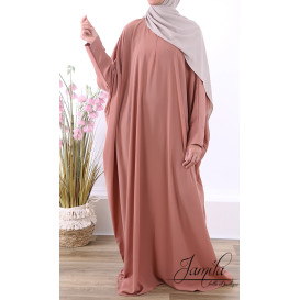 Abaya Papillon - Rose Saumon - Microfibre Léger - Jamila