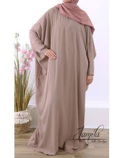 Abaya Papillon - Taupe - Microfibre Léger - Jamila