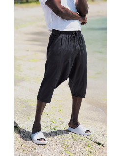 Sarouel Short de Plage sans Lycra - Noir - Qaba'il