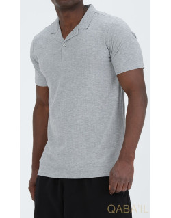 Polo ALDO - Col Italien - Gris Clair - Qaba'il : Manches Courtes