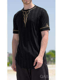 T-Shirt Brodé KAYS - Noir - Qaba'il : Manches Courtes