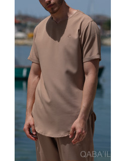 Ensemble AZUR - Sarouel et T-shirt Classe Taupe : Qaba'il