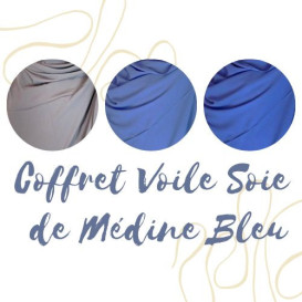 Lot Voile Soie de Medine Bleu