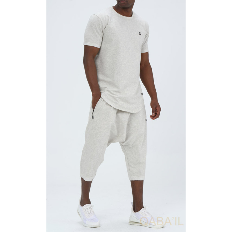 Sarouel et T-shirt Gris Chiné, ensemble Qaba'il : Nautik