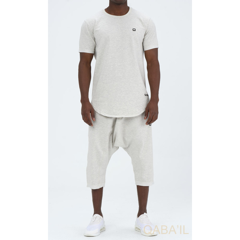 Sarouel et T-shirt Gris Chiné, ensemble Qaba'il : Nautik