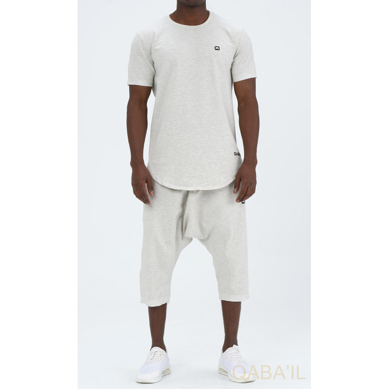 Sarouel et T-shirt Gris Chiné, ensemble Qaba'il : Nautik