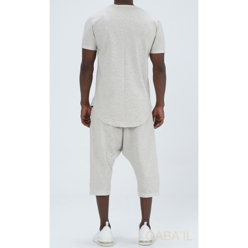 Sarouel et T-shirt Gris Chiné, ensemble Qaba'il : Nautik
