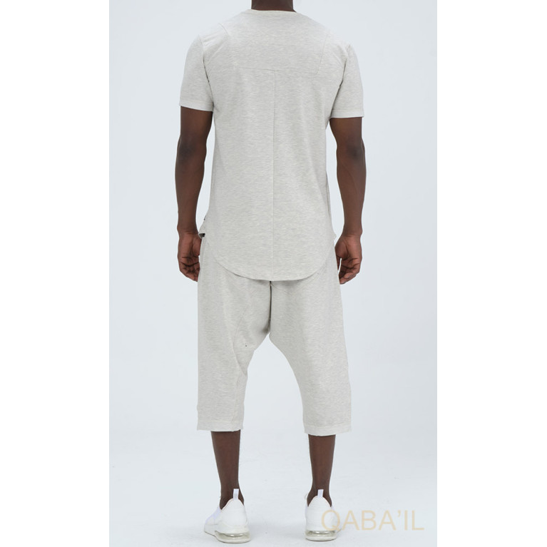 Sarouel et T-shirt Gris Chiné, ensemble Qaba'il : Nautik